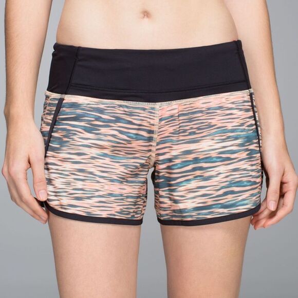 Lululemon Run Times Shorts Tiger Water Multi/Black Women’s 4